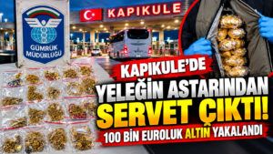 Kapıkule altın operasyonu kapsamında yeleğin astarında bulunan altın takılar